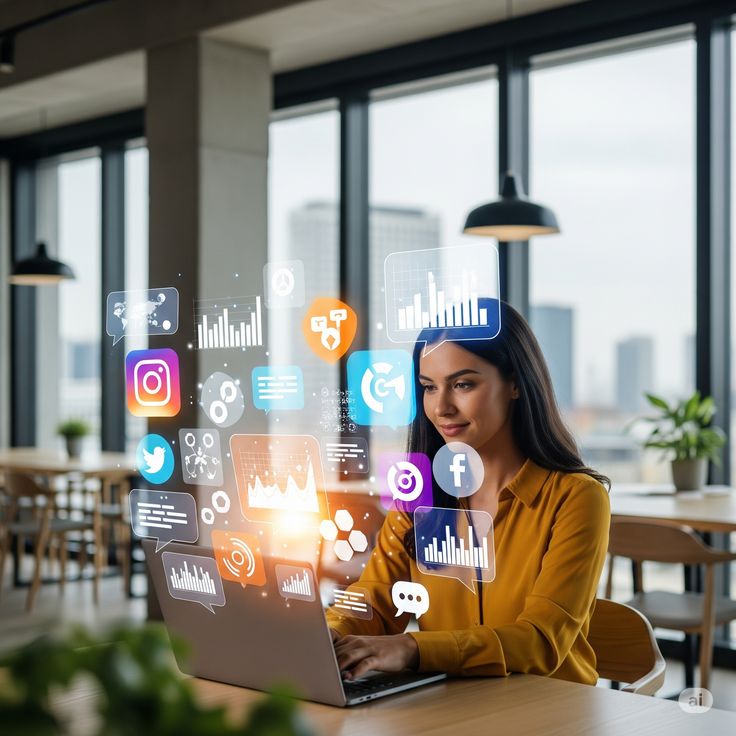 Scrivania con taccuino, laptop e luce soffusa, atmosfera tranquilla